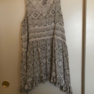 Grey Patterned tunic tank dress